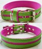 El Perro Halsband Strips Fuchsia-Lime